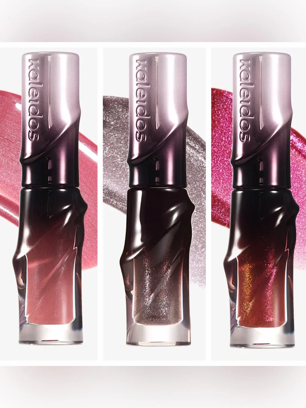 Kaleidos Trio Shimmery Lip Gloss Set  Freefall Pink Marlise Penthouse New FullSz